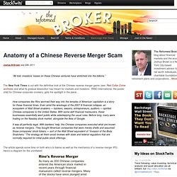 Anatomy of a Chinese Reverse Merger Scam