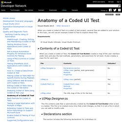 Anatomy of a Coded UI Test