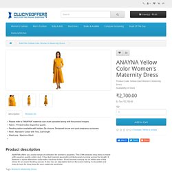 ANAYNA Yellow Color Women's Maternity Dress