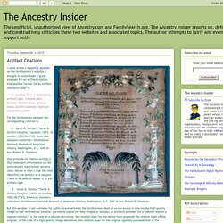 The Ancestry Insider: Artifact Citations