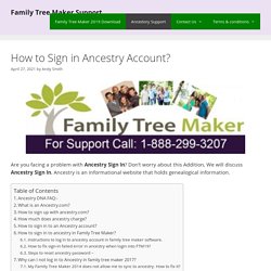 Ancestry Sign in Support 2021