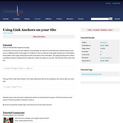 Using Link Anchors on your Site - HTML Tutorials