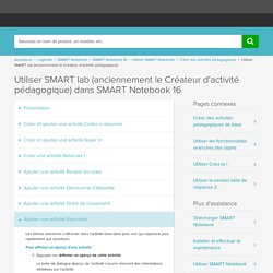 Utiliser SMART lab (anciennement le Créateur d'activité pédagogique) dans SMART Notebook 16 - SMART Technologies
