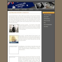 Australian History : Convicts