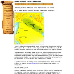Ancient Babylonia - History of Babylonia