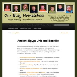 Ancient Egypt Unit and Booklist