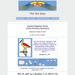 ANCIENT EGYPT : The Ten Keys of Hermes Trismegistos