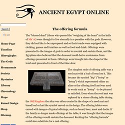 Ancient Egypt Hieroglyphs; The Offering Formula