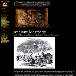 Ancient Marriage - Background Bible Study