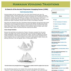 In Search of the Ancient Polynesian Voyaging Canoe