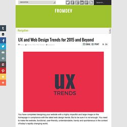 UX and Web Design Trends for 2015 and Beyond