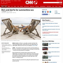 Do's and don'ts for summertime sex