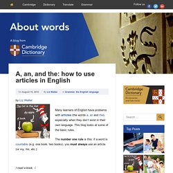 A, an, and the: how to use articles in English