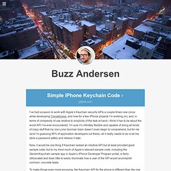 Buzz Andersen — Simple iPhone Keychain Code