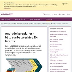 Ändrade kursplaner i grundskolan