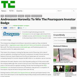 Andreessen Horowitz To Win The Foursquare Investor Badge