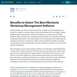 Benefits to Select The Best Mechanic Workshop Management Software