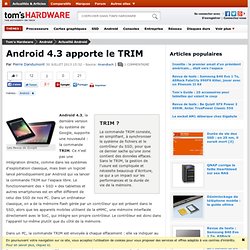 Android 4.3 apporte le TRIM