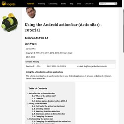 Using the Android action bar (ActionBar)