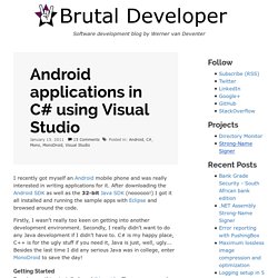 Android applications in C# using Visual Studio