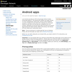Android apps (Live Connect)