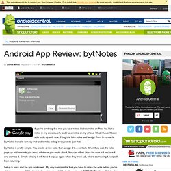Android App Review: bytNotes