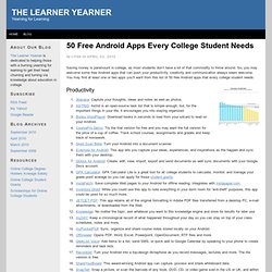 50 Free Android Apps Every College Student Needs