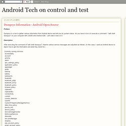 Dumpsys Information - Android Open Source