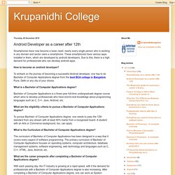 Krupanidhi College: Android Developer as a career after 12th