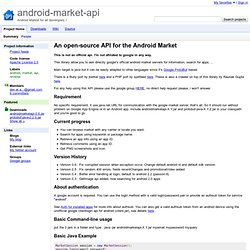 android-market-api - Android Market for all developers !