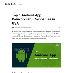 Top 5 Android App Development Companies in USA