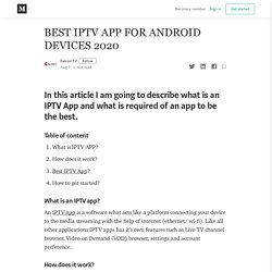 BEST IPTV APP FOR ANDROID DEVICES 2020