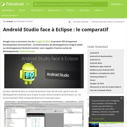 Android Studio face à Eclipse : le comparatif