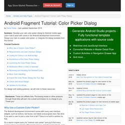 Android Fragment Tutorial: Color Picker Dialog