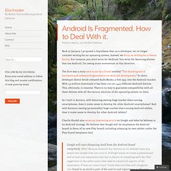 Android Is Fragmented. How to Deal With it. « Elia Insider