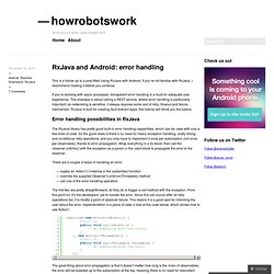 RxJava and Android: error handling