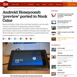 Android Honeycomb 'preview' ported to Nook Color