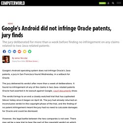 Google's Android did not infringe Oracle patents, jury finds