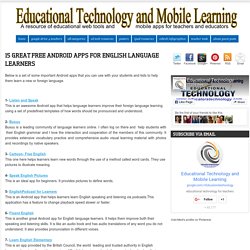15 Great Free Android Apps for English Language Learners