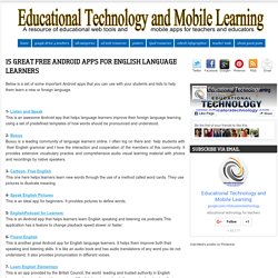 15 Great Free Android Apps for English Language Learners