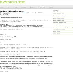 Android JNI learning notes - android - Phones Developers