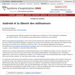 Android et la liberté des utilisateurs