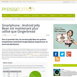 Android : Jelly Bean est maintenant plus utilisé que Gingerbread