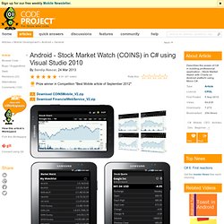 Android - Stock Market Watch (COINS) in C# using Visual Studio 2010