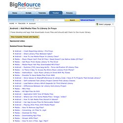 Add Media Files To Library In Froyo