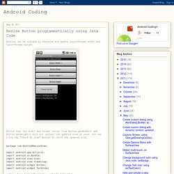 Android Coding: Resize Button programmatically using Java Code
