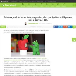 En France, Android est en forte progression, alors que Symbian et iOS passent sous la barre des 30%