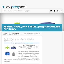 Register and Login PHP Scripts