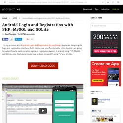 Android Login and Registration with PHP, MySQL and SQLite