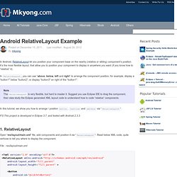 Android RelativeLayout example
